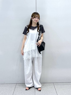 「LOWRYS FARM（ローリーズファーム）のアイテム（ショルダーバッグ）」を使った、Chihiroさん（レディース・149cm）の夏コーディネート