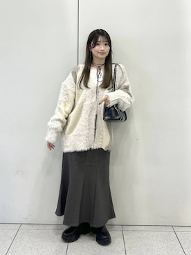 「アイテム（ボストンバッグ）」を使った、Chihiroさん（レディース・149cm）の秋コーディネート