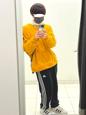 「大学生コーデ」｜「アイテム（スウェットパンツ）」を使った、あおりんごさん（メンズ・163cm）の冬コーディネート