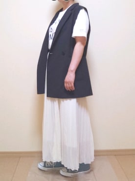 「夏秋ミックス」｜「アイテム（ジャケット/アウター）」を使った、KU☆ミさん（レディース・158cm）の夏コーディネート