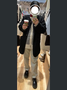 「tiptop（ティップトップ）の前後2wayニットカーディガン（カーディガン/ボレロ）」を使った、ぽてと。さん（レディース・157cm）の秋コーディネート