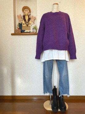 ぼうし と めがねさん（レディース・158cm）の冬コーディネート