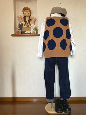 ぼうし と めがねさんのコーディネート