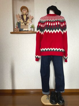 ぼうし と めがねさんのコーディネート