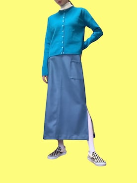 「レザースカート」｜「アイテム（スリッポン）」を使った、UMIさん（レディース・170cm）の冬コーディネート