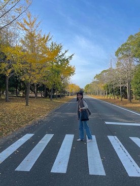 「CLANE（クラネ）のアイテム（ショルダーバッグ）」を使った、pinkyさん（レディース・150cm）の秋コーディネート