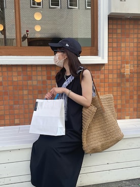 「H&M（エイチ・アンド・エム）のアイテム（かごバッグ）」を使った、pinkyさん（レディース・150cm）の夏コーディネート