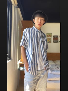 「Simpleのアイテム」を使った、エイさん（メンズ・177cm）の夏コーディネート