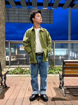 「AVIREX（アヴィレックス）のアイテム（カバーオール）」を使った、SHOYAさん（メンズ・163cm）の春コーディネート