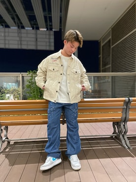 「新作」｜「アイテム（デニムジャケット）」を使った、SHOYAさん（メンズ・163cm）の冬コーディネート