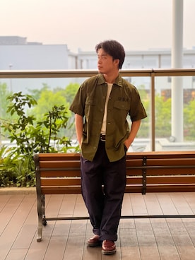 「AVIREX（アヴィレックス）のアイテム」を使った、SHOYAさん（メンズ・163cm）の夏コーディネート