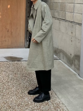 「BEAUTY&YOUTH UNITED ARROWS（ビューティーアンドユースユナイテッドアローズ）のアイテム（ステンカラーコート）」を使った、Sinさん（メンズ・171cm）の冬コーディネート