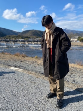 「JOURNAL STANDARD（ジャーナルスタンダード）のアイテム（モッズコート）」を使った、Sinさん（メンズ・171cm）の冬コーディネート