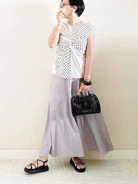 「COOMB（クーム）のアイテム」を使った、naoさん（レディース・156cm）の夏コーディネート