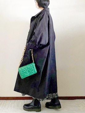 「manana suerte（マニャーナスエルテ）のアイテム（ステンカラーコート）」を使った、naoさん（レディース・156cm）の秋コーディネート