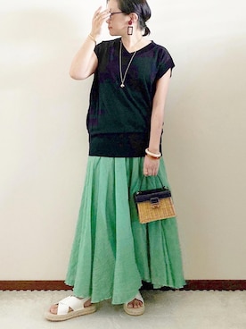 「REAL CUBE（リアルキューブ）のアイテム（アクセサリー）」を使った、naoさん（レディース・156cm）の夏コーディネート