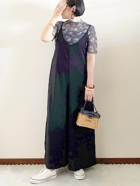 「sakishimatokyo（サキシマトーキョー）のアイテム（オールインワン・サロペット）」を使った、naoさん（レディース・156cm）の夏コーディネート