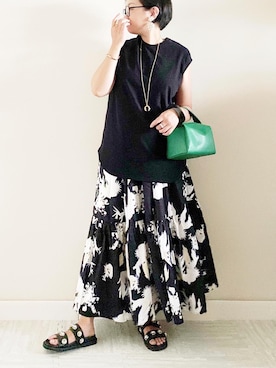 「titivate（ティティベイト）のアイテム（ハンドバッグ）」を使った、naoさん（レディース・156cm）の夏コーディネート