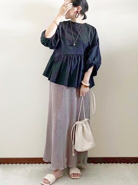 「REAL CUBE（リアルキューブ）のアイテム（アクセサリー）」を使った、naoさん（レディース・156cm）の夏コーディネート