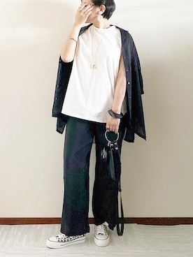「sakishimatokyo（サキシマトーキョー）のアイテム（パンツ）」を使った、naoさん（レディース・156cm）の夏コーディネート