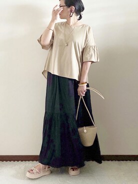 「REAL CUBE（リアルキューブ）のアイテム（アクセサリー）」を使った、naoさん（レディース・156cm）の夏コーディネート