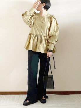 「SVEC（シュベック）のカンフーシューズ kung fu Shoes / ストラップパンプス（バレエシューズ）」を使った、naoさん（レディース・156cm）の夏コーディネート