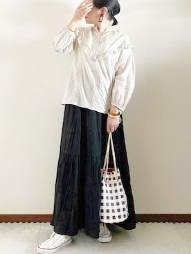 「REAL CUBE（リアルキューブ）のアイテム（アクセサリー）」を使った、naoさん（レディース・156cm）の夏コーディネート