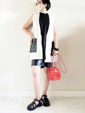 「JUICY ROCK（ジューシーロック）のアイテム」を使った、naoさん（レディース・156cm）の夏コーディネート