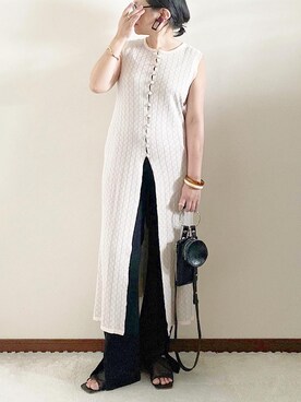 「REAL CUBE（リアルキューブ）のアイテム（アクセサリー）」を使った、naoさん（レディース・156cm）の夏コーディネート