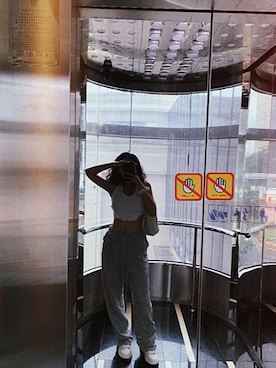 「Li-Ning（リーニン）のアイテム」を使った、hiulamさん（レディース・163cm）の夏コーディネート