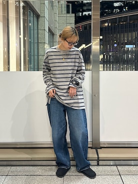 「カーブデニム」｜motomiさん（レディース・163cm）の秋コーディネート