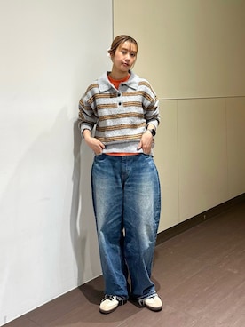 「Lee（リー）のアイテム（パンツ）」を使った、motomiさん（レディース・163cm）の冬コーディネート