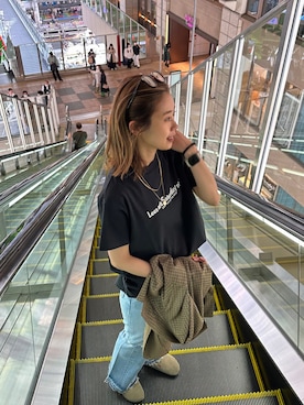 「BIRKENSTOCK（ビルケンシュトック）のBoston Soft Footbed Suede 【ナロー幅】 ユニセックス（サンダル）」を使った、motomiさん（レディース・163cm）の春コーディネート