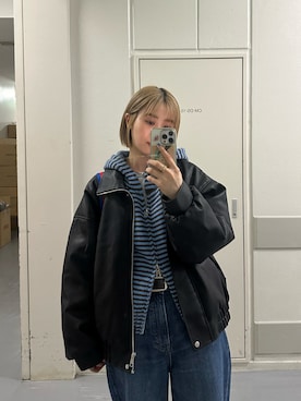 「Lee（リー）のアイテム」を使った、motomiさん（レディース・163cm）の冬コーディネート