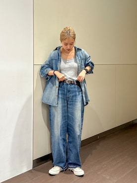 「デニムシャツ」｜motomiさん（レディース・163cm）の夏コーディネート
