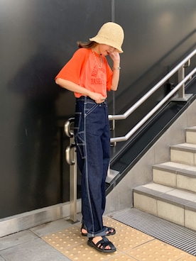 「タックイン」｜motomiさん（レディース・163cm）の夏コーディネート