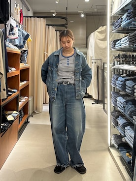 「Lee（リー）のアイテム（ジャケット/アウター）」を使った、motomiさん（レディース・163cm）の春コーディネート