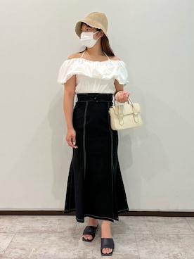 「オフショルダー」｜やまちろさん（レディース・160cm・20代）の夏コーディネート