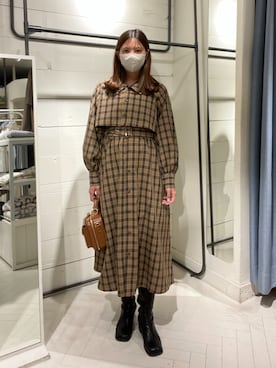 「秋色コーデ」｜「アイテム（ワンピース/ドレス）」を使った、やまちろさん（レディース・160cm）の秋コーディネート
