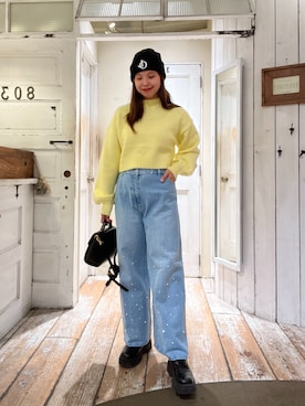 「OLIVE des OLIVE（オリーブデオリーブ）のマストなマシュマロニット（ニット/セーター）」を使った、やまちろさん（レディース・160cm）の秋コーディネート