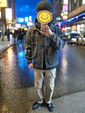 「アイテム（キャスケット）」を使った、ワン🐶太郎 さん（メンズ・170cm）の秋コーディネート