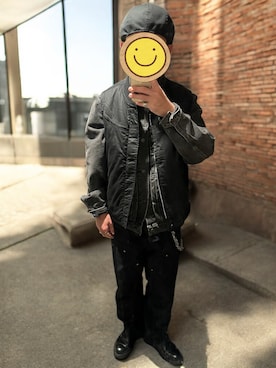 「アイテム（キャスケット）」を使った、ワン🐶太郎 さん（メンズ・170cm）の秋コーディネート