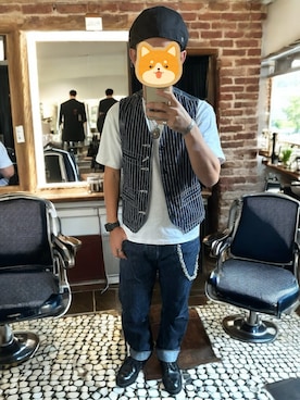 「アイテム（キャスケット）」を使った、ワン🐶太郎 さん（メンズ・170cm）の秋コーディネート