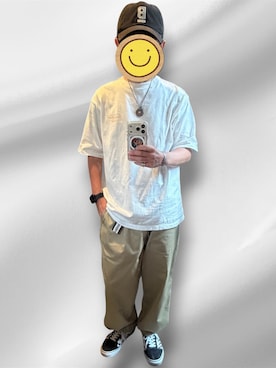 「BACK NUMBER（バックナンバー）のアイテム（帽子）」を使った、ロスジェネ世代🕺さん（メンズ・170cm）の夏コーディネート