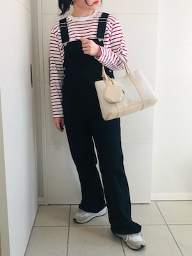「something_jean」｜「アイテム（オールインワン・サロペット）」を使った、❁⃘asa❁⃘さん（レディース・150cm）の冬コーディネート