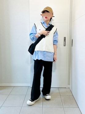 「NEW ERA（ニューエラ）のニューエラ NEW ERA 920CS MLB MINI LOGO NEYYAN KHA（キャップ）」を使った、❁⃘asa❁⃘さん（レディース・150cm）の秋コーディネート