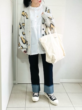 「Fizz（フィズ）の【maiko_wear × Fizz コラボ】　スタンドカラーデザインシャツ（シャツ/ブラウス）」を使った、❁⃘asa❁⃘さん（レディース・150cm）の秋コーディネート