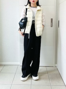 「Arnold Palmer（アーノルドパーマー）のシェア ライトダウンベスト（ダウンベスト）」を使った、❁⃘asa❁⃘さん（レディース・150cm）の秋コーディネート