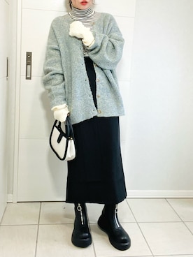 「tiptop（ティップトップ）の前後2wayニットカーディガン（カーディガン/ボレロ）」を使った、❁⃘asa❁⃘さん（レディース・150cm）の秋コーディネート