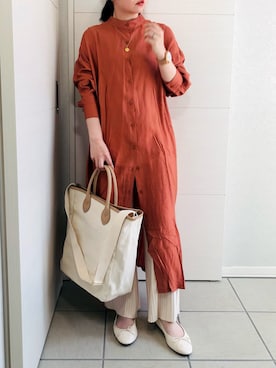 「リブニットパンツ」｜「アイテム（ワンピース/ドレス）」を使った、❁⃘asa❁⃘さん（レディース・150cm）の秋コーディネート